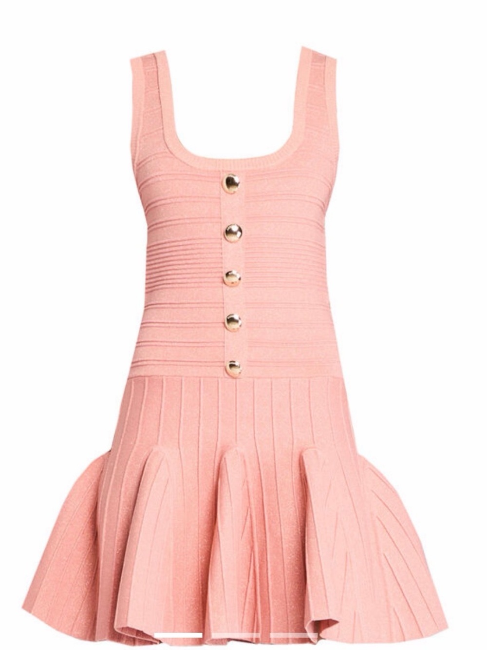 Retrofete Peach Scoop-Neck Button Mini Dress - Picture 4 of 9